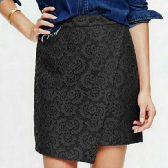 Madewell Dresses & Skirts - Madewell Asymmetric Black Lace Skirt